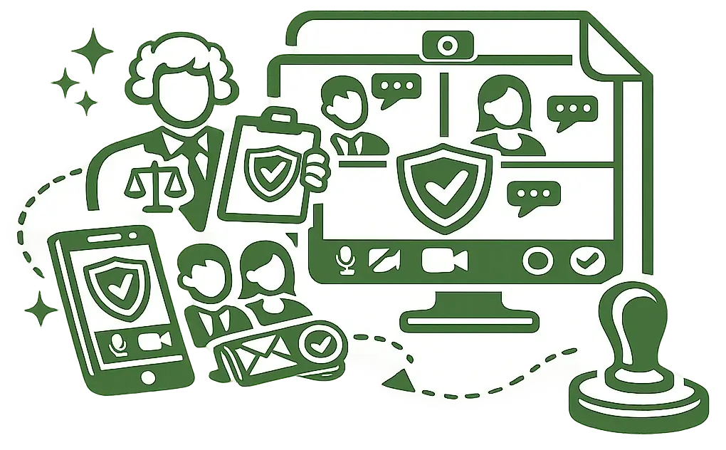Professional remote legal services and document authentication